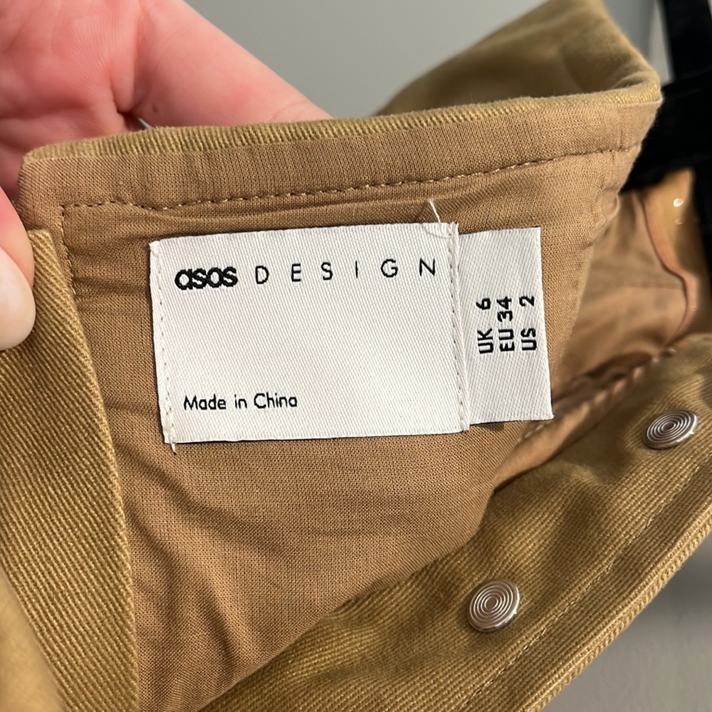 ASOS KHAKI UTILITY MINI DRESS - Picture 4 of 5